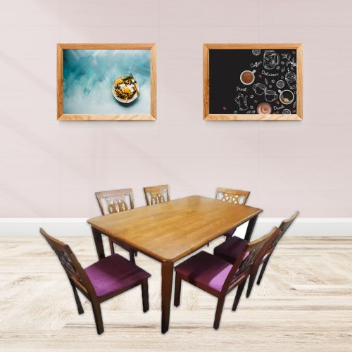 ABC Meja makan Dining Table With 6 Chairs